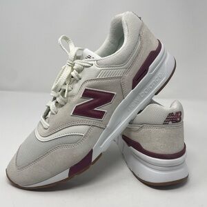 New Balance Cream and Burgundy Athletic Shoes men’s 10